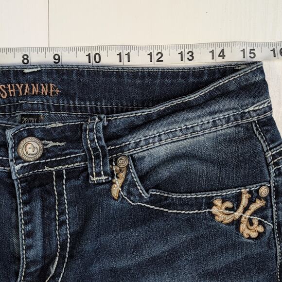 Shyanne Anne Bootcut Jeans Women's 28 Short Mid Rise Embellished Embroidered - Picture 8 of 15